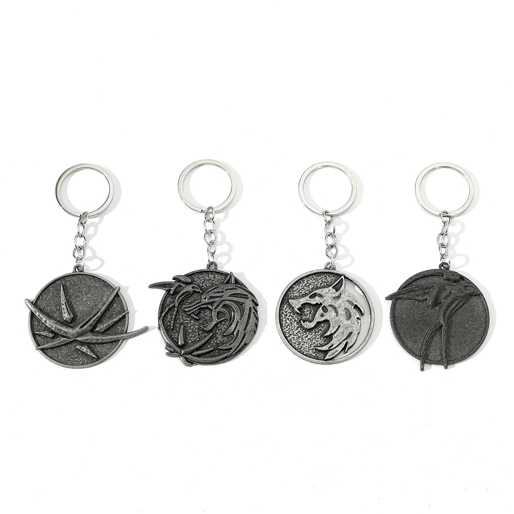 Carabiner Keychain - Chaveiro Vintage Cabeça de Lobo, Medalhão